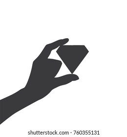 Hand holding a diamond, vector illustration design. Hands collection.