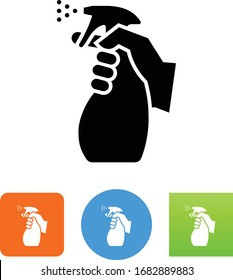 Hand Holding Disinfectant Spray Bottle Icon