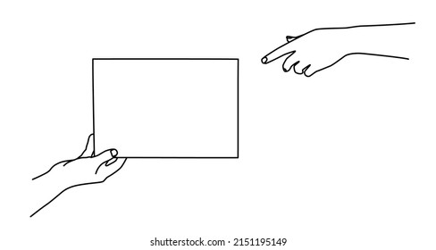 Mano de un documento y dándolo