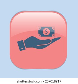 hand holding a Dollar bill. symbol of money