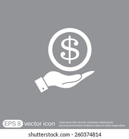 hand holding a Dollar bill. symbol of money