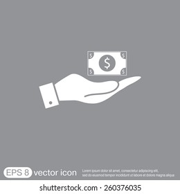 hand holding a Dollar bill. symbol of money