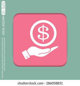 hand holding a Dollar bill. symbol of money