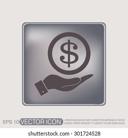 hand holding a Dollar bill. symbol of money