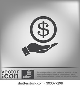 hand holding a Dollar bill. symbol of money