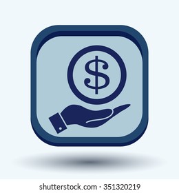hand holding a Dollar bill. symbol of money