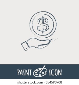 hand holding a Dollar bill. symbol of money