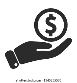 Hand holding dollar money design vector illustration tree