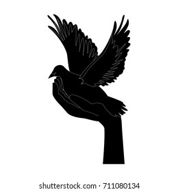 hand holding dove flying international day of peace