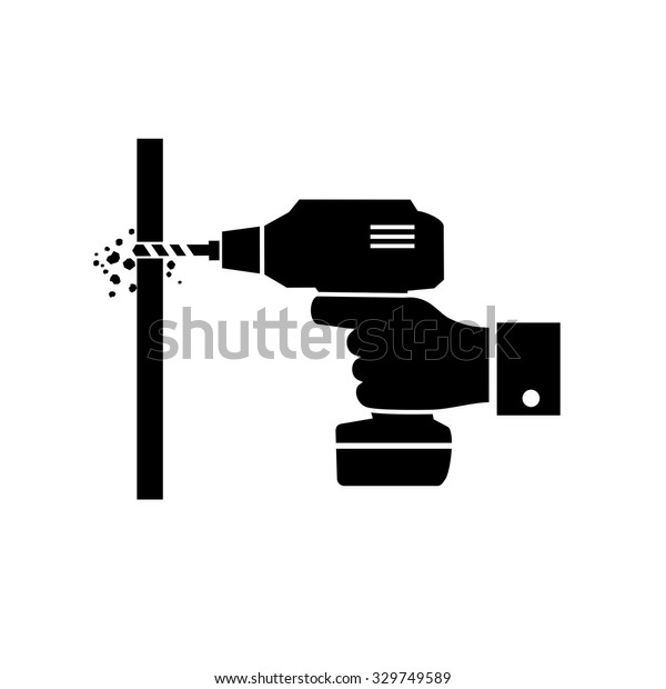 Hand Holding Drill Machine Handy Tools Stock Vector Royalty Free