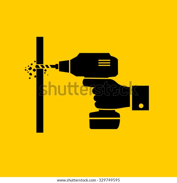 Hand Holding Drill Machine Handy Tools Stock Vector Royalty Free