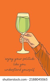 hand holding drink motivation concept vector illustration