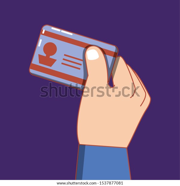 hand\
holding a driving license vector\
illustration