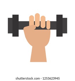 hand holding dumbbell