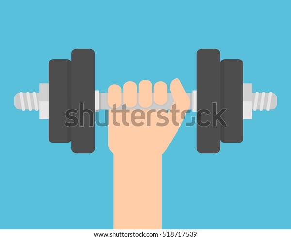 Hand Holding Dumbbell Stock Vector (Royalty Free) 518717539 | Shutterstock