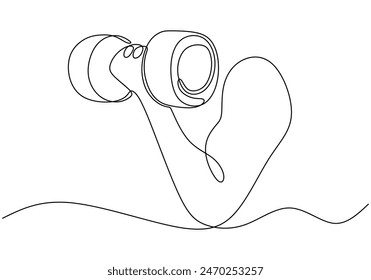 Hand holding dumbbell continuous line drawing. Fitness and gym concept. Vector illustration minimalist design hand drawn.