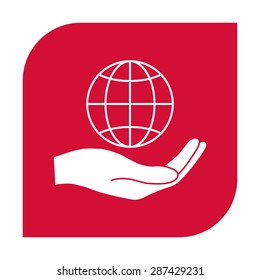 Hand holding Earth.