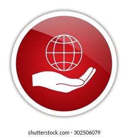 Hand holding Earth.