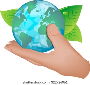 hand holding earth eco nature design live style