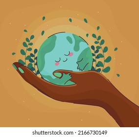 hand holding a earth, environment concept