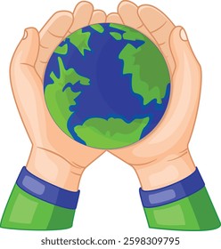 Hand Holding Earth Globe Save The Earth