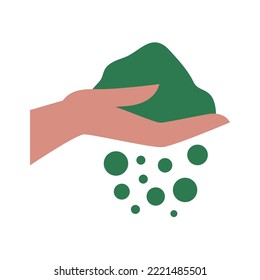 hand holding earth icon vector image white background