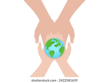 Hand Holding Earth. Save the World. Save Energy. Eco Friendly and Green Energy Concept.