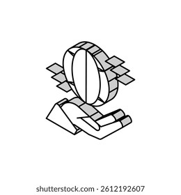 hand holding earth sphere isometric icon vector. hand holding earth sphere sign. isolated symbol illustration