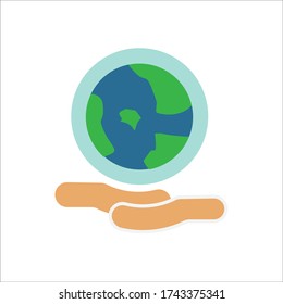 Hand holding an earth for world environment day vector design