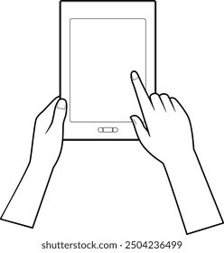 hand holding an e-book reader