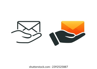 Hand holding email. Illustration vector
