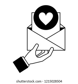hand holding email love social media