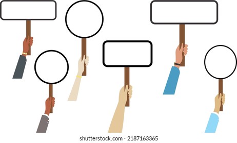 paquete de conjunto de ilustraciones de paletas vacías, formato de cartelera aislado vectorial