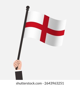 Hand Holding England Waving Flag