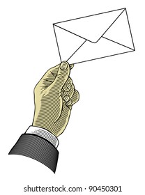 Hand holding envelope