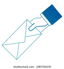 hand holding envelope email message