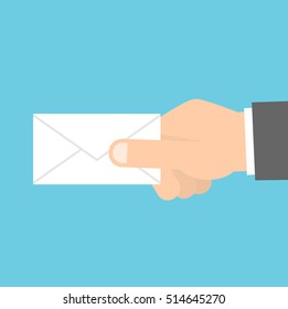 Hand holding envelope or mail