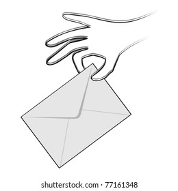 Hand holding an envelope ready to vote