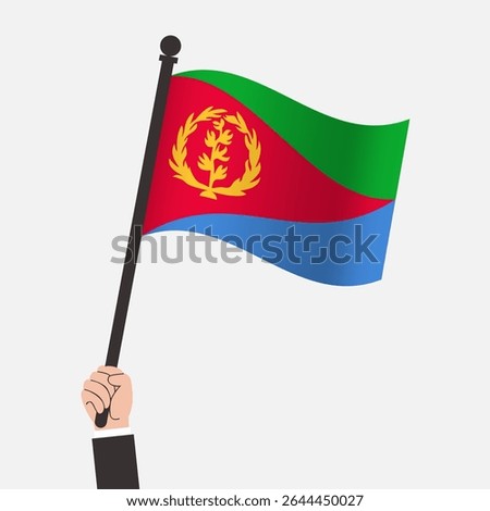 Hand Holding Eritrea Waving Flag