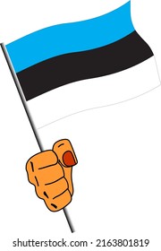 Hand Holding Estonia Flag vector