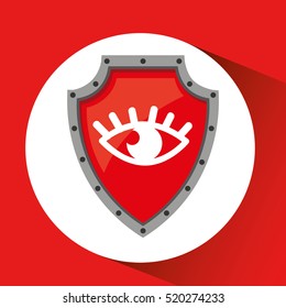 hand holding eye shield protection data vector illustration eps 10