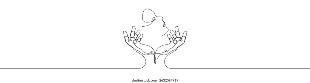 Hand holding Face icon