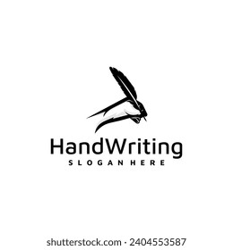 Hand With Holding a Feather Pen