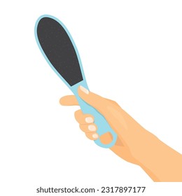 hand holding feet grater- vector illustration