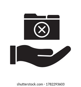 hand holding the file folder on white background