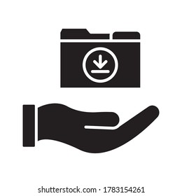 hand holding the file folder on white background