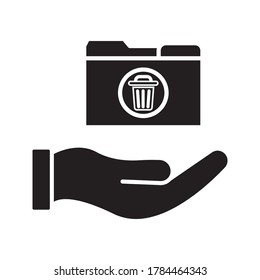 hand holding the file folder on white background