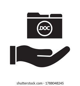 hand holding the file folder on white background