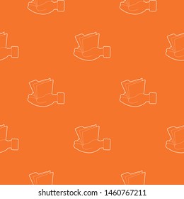 Hand holding file folder pattern vector orange for any web design best