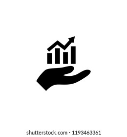 Hand holding up a financial graph